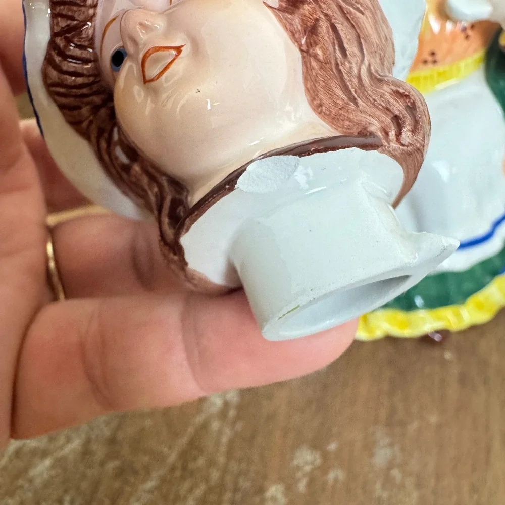 DEPT 56 Storybook Little Miss Muffet‎ Teapot 4 Cups Hand Painted Nursery Rhyme